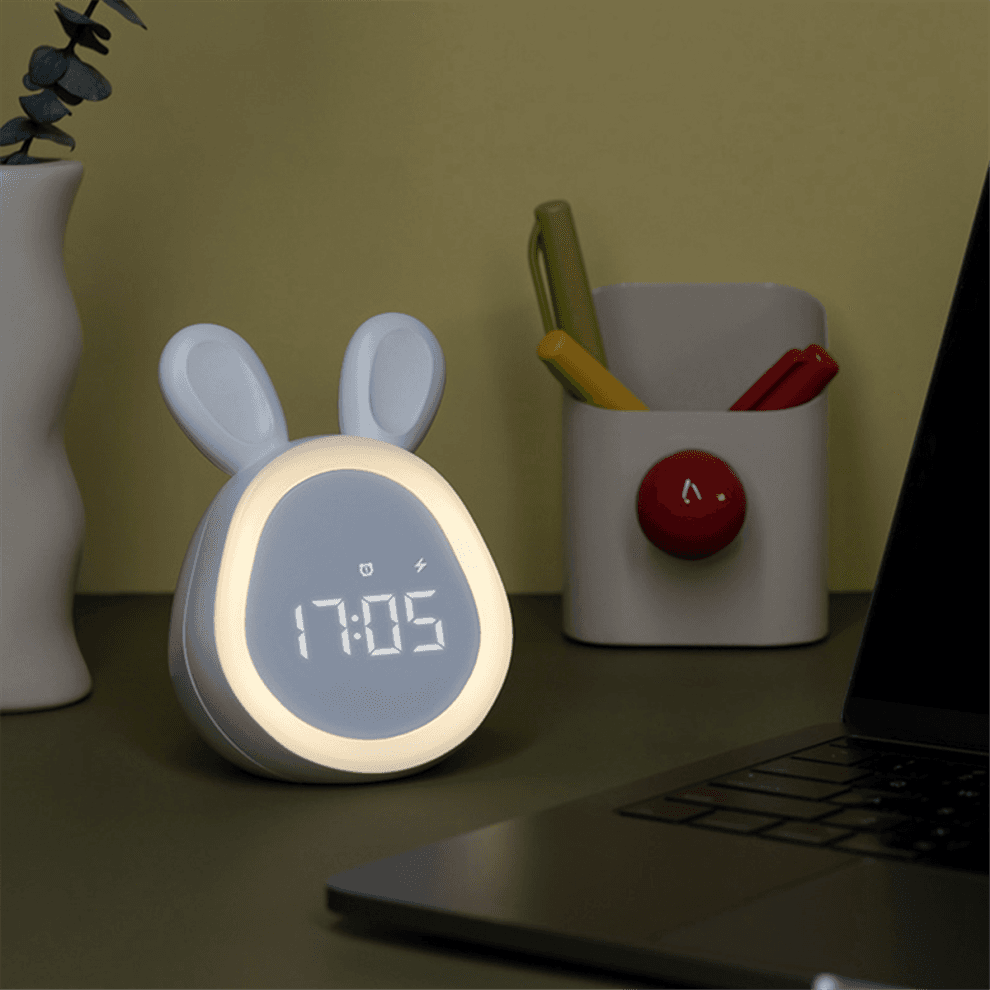 Sveglia per bambini con luce notturna, sveglia digitale a LED con regolazione continua, per ragazzi e ragazze, rosa