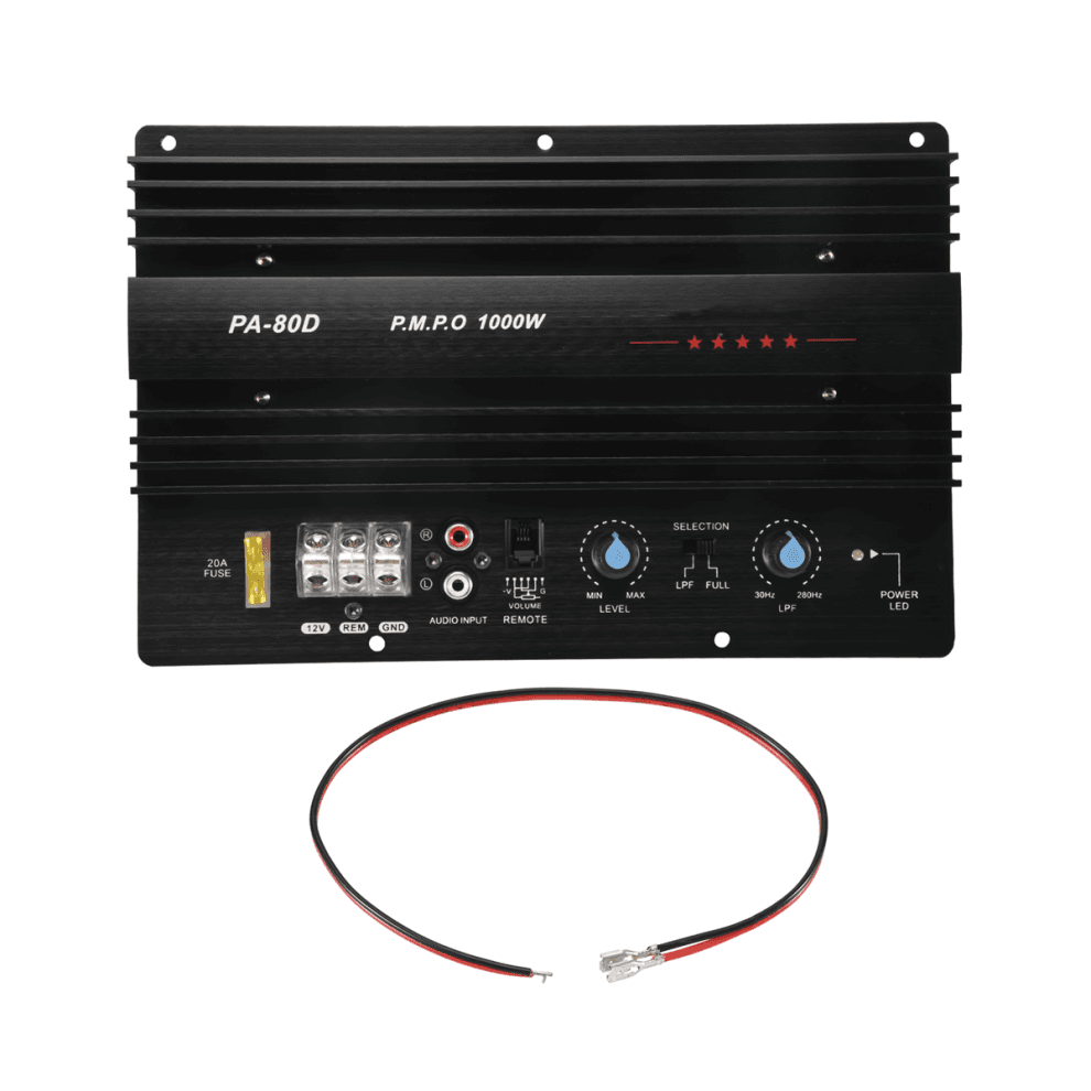 Amplificatore di potenza audio mono per auto da 12 V e 1000 W, potente amplificatore per bassi e subwoofer PA80D