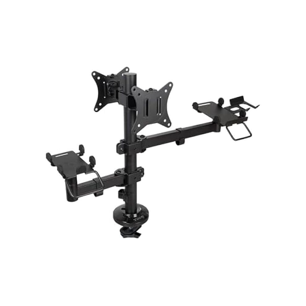 Supporto da Tavolo Regolabile - TOOQ - TQPM0002 - 2 Schermi 17-32" - Stampante - Terminale con Lettore