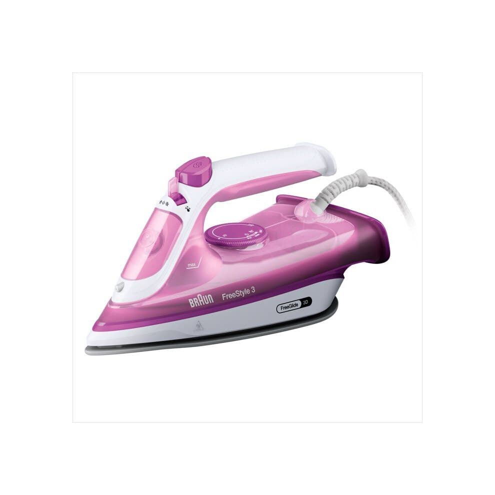 Ferro a vapore - BRAUN - FI3124PU Freestyle 3 - Potenza 2400 W - Piastra SuperCéramic - Serbatoio d'acqua 270 ml - Autopulente