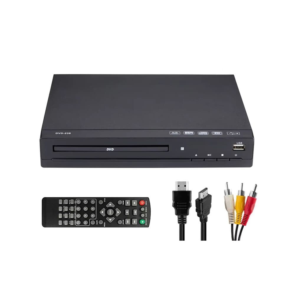 Lettore DVD M238 HD 1080P con Telecomando, Supporto USB, MP3, MP4, Lettore DVD Domestico per TV, Proiettori, Spina UE