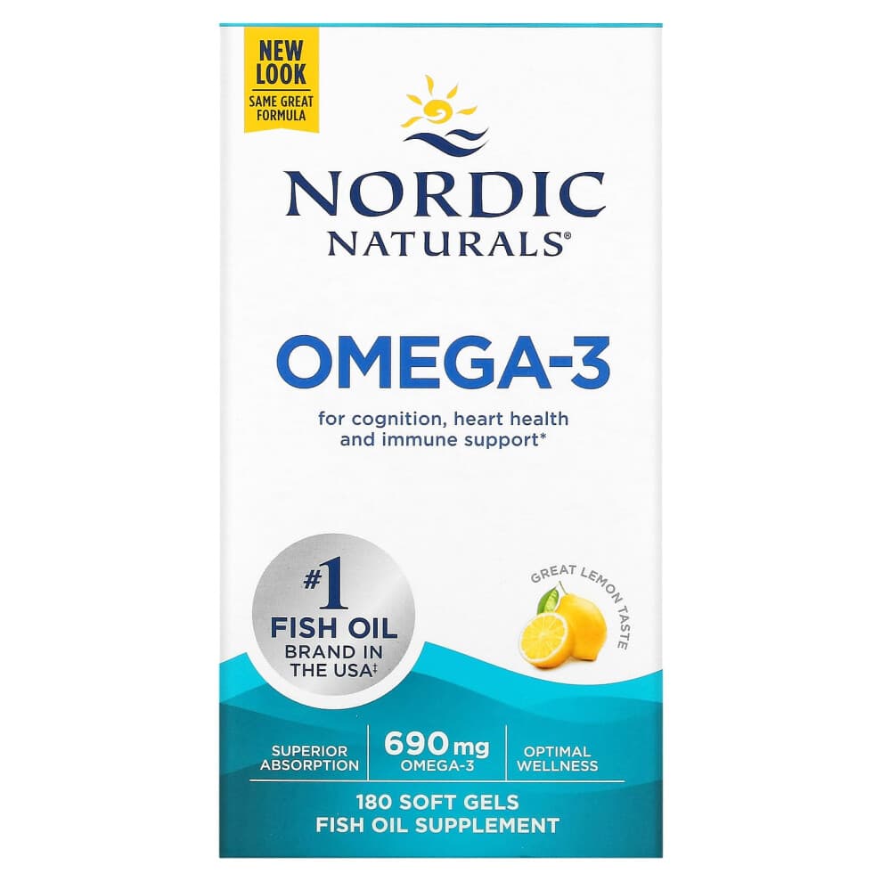 Nordic Naturals, Omega-3, Limone, 180 Soft Gels (345 mg per Soft Gel)