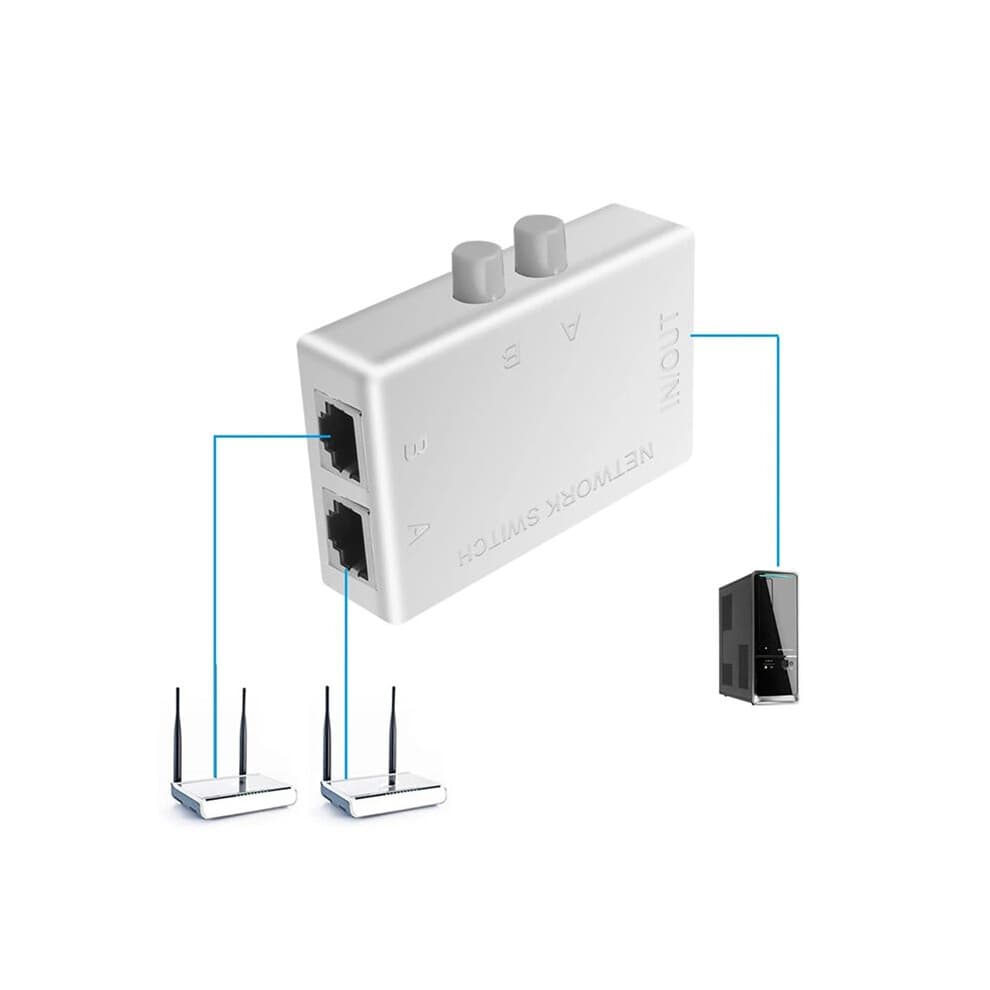 3X  di Rete RJ45 Switcher Box di Rete Ethernet LAN un 2 Porte Splitter RJ45 Adattatore  di Condivisione Manuale Doppia Porta un 2 Vie