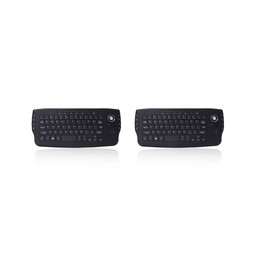 2X Tastiera da Gioco Ergonomica  Wireless 2.4G con 15 Tasti Multimediali e Trackball