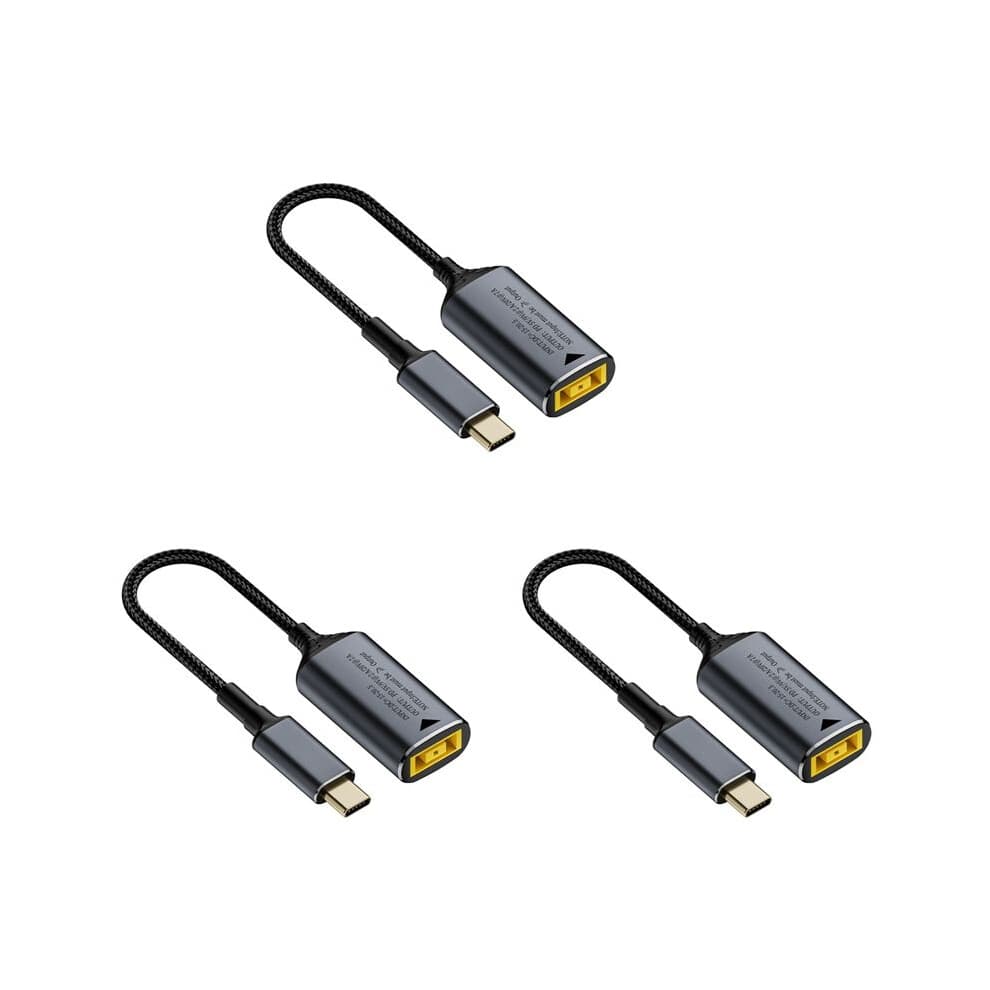 3X Caricabatterie per Laptop con Spina Quadrata CC da 140 W A Adattatore di Alimentazione USB C PD da 5 V, 9 V e 20 V, Cavo di Ricarica Rapida per