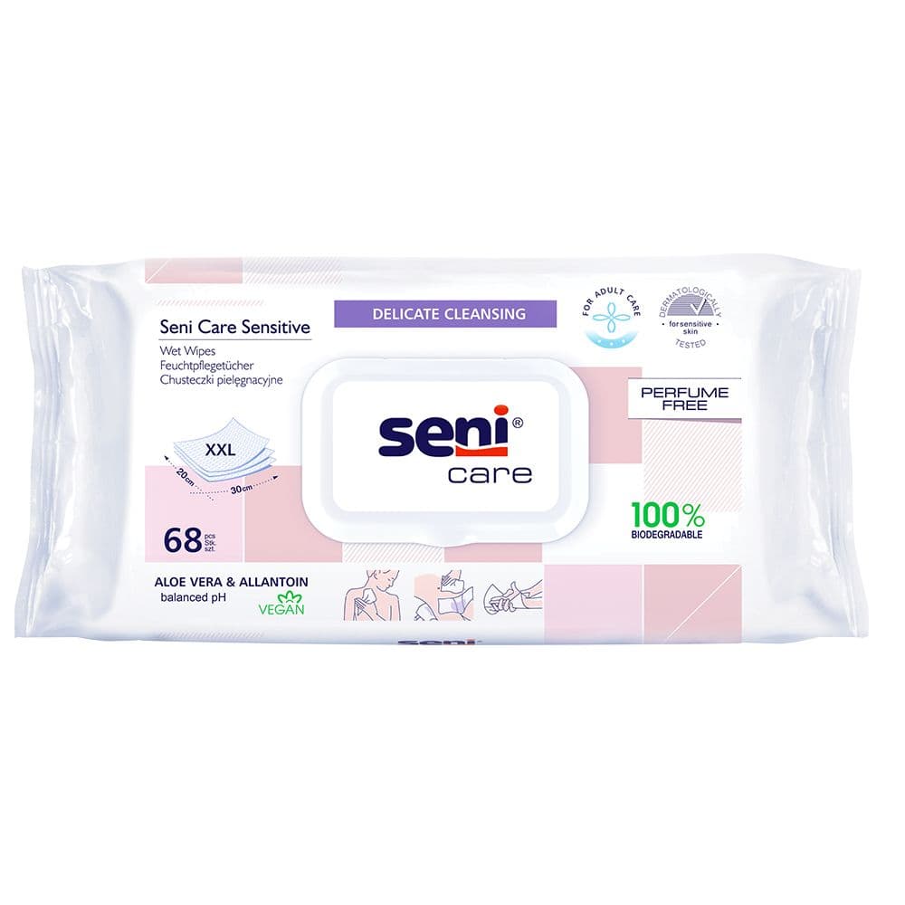 Salviette bagnate sensibili a Seni Care - 68 pezzi | Pacchetto (68 pez