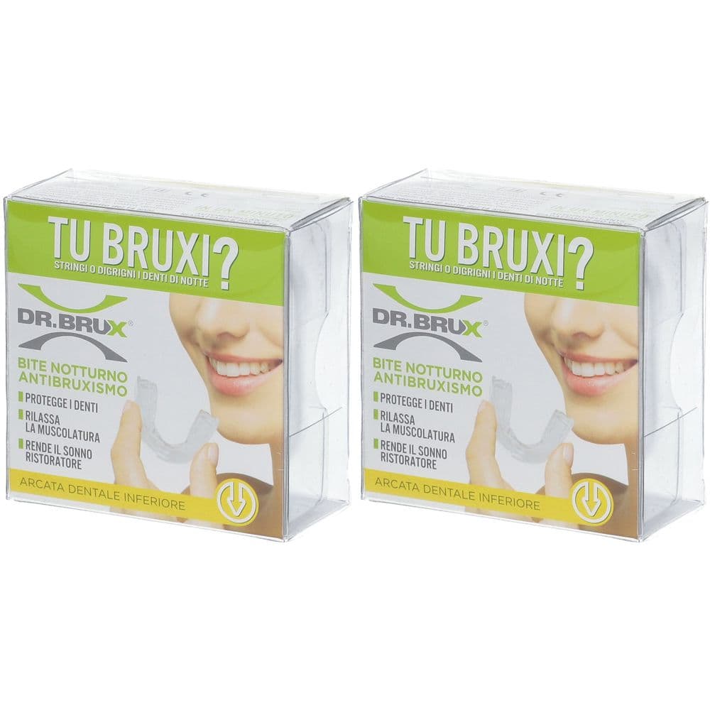 DR. BRUX® Bite Notturno Antibruxismo Arcata Dentale Inferiore 2x1 pz A