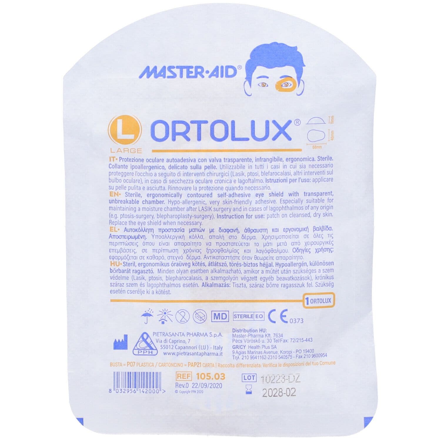 Cerotto Trasparente Con Valva Ortolux L 1 pz Cerotto