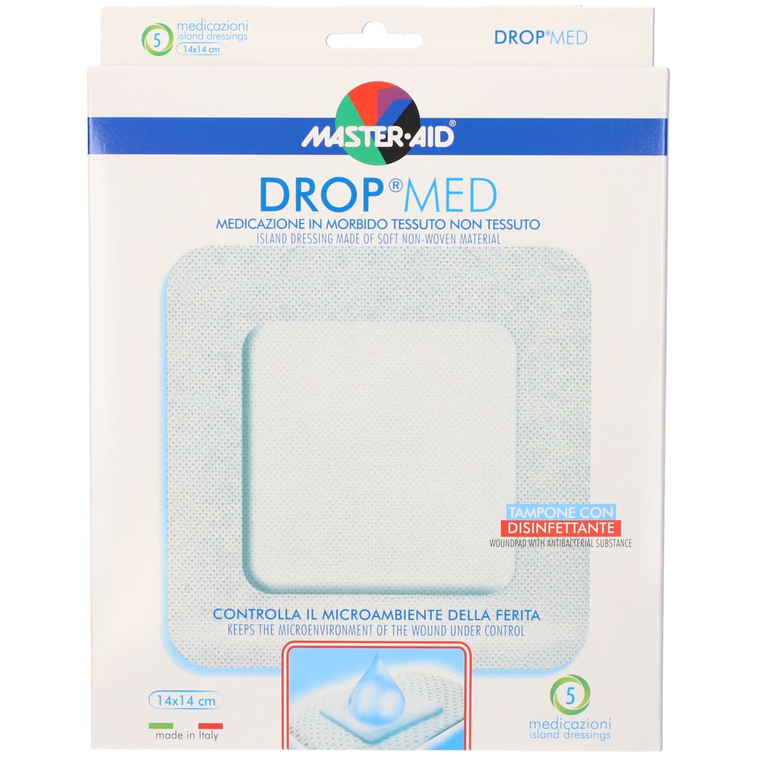Master Aid Medicazione Adesiva Drop Med 14x14 5 Pezzi 5 pz Cerotto