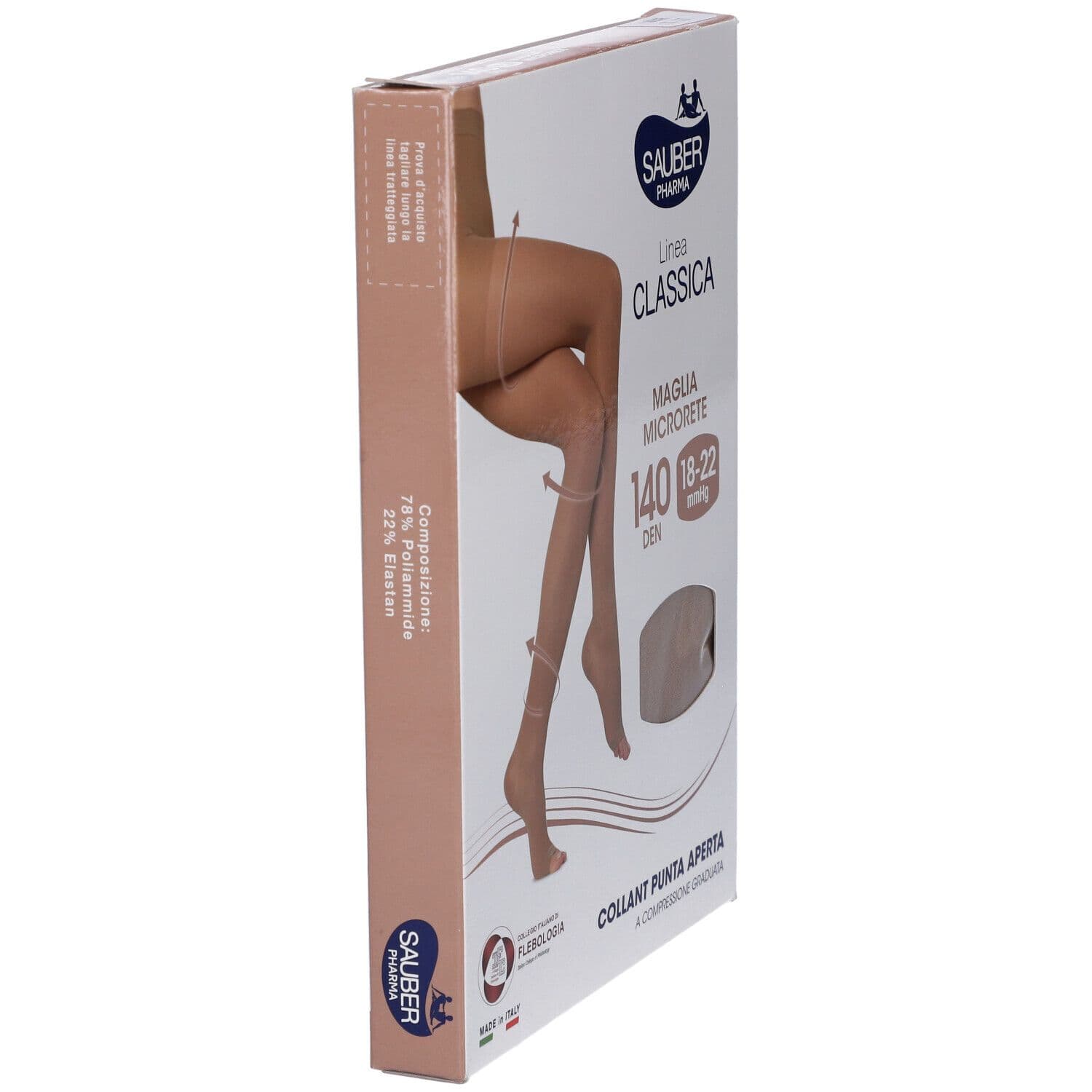 Sauber Collant Linea Classica Punta Aperta 140 Denari Colore Neutro Be view 2