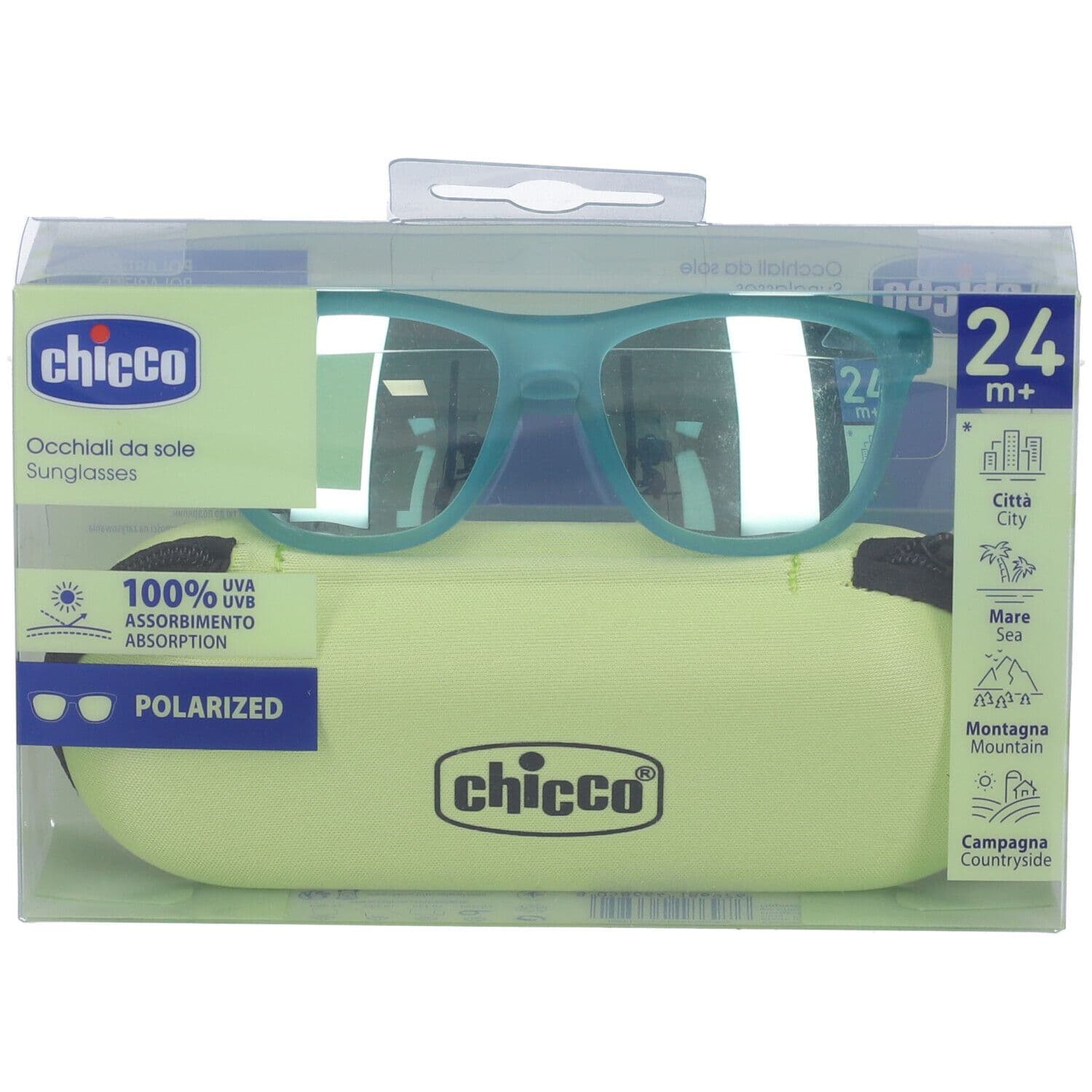 Chicco Occhiali da Sole per Bambini con Lenti Polarizzate Colore Verde