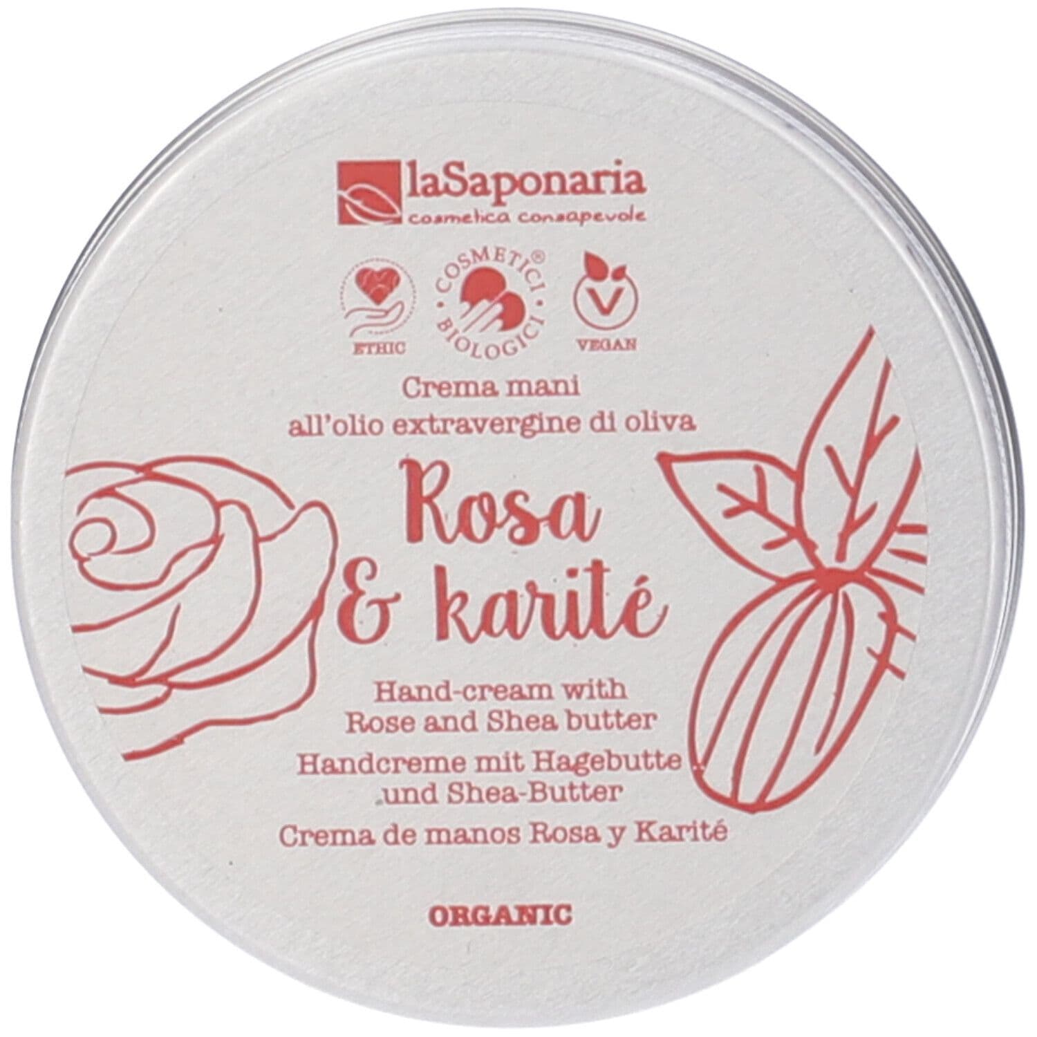 La Saponaria Crema Mani Rosa E Karite'crem- Risparmia il 10% con il co