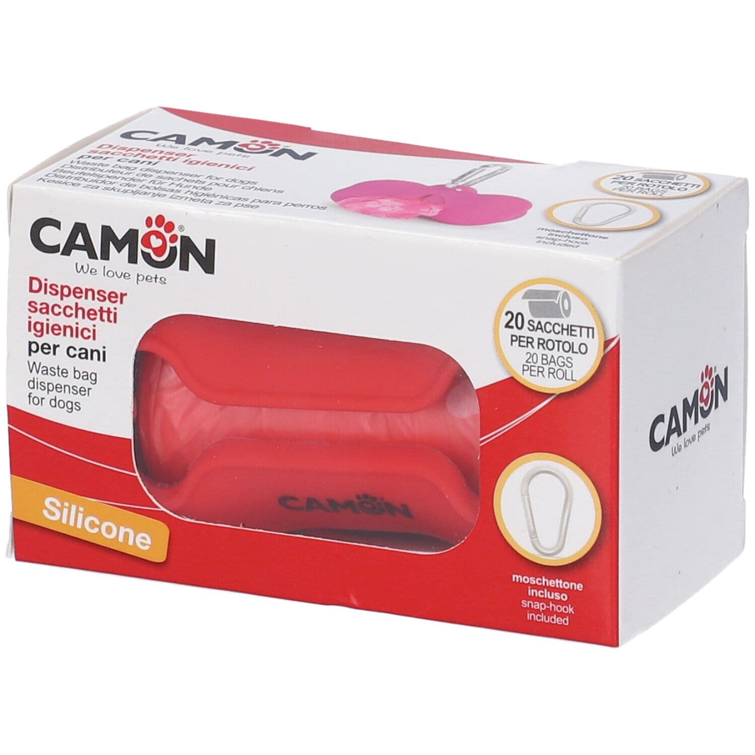 Dispenser Silicone C/1X20 Sacchetti Rosso 112 ml