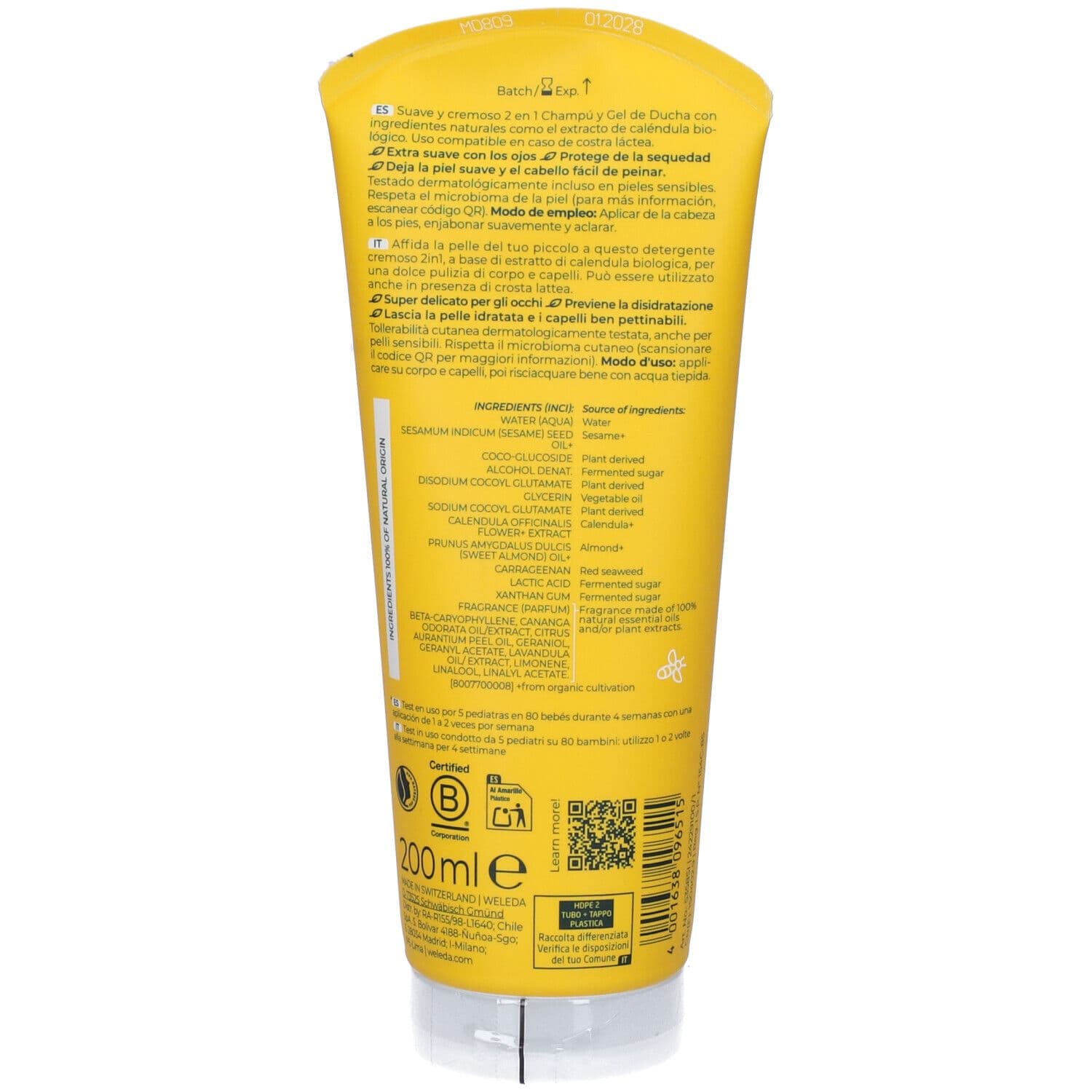 WELEDA Babywash Corpo&Capelli 200 ml Gel doccia view 2