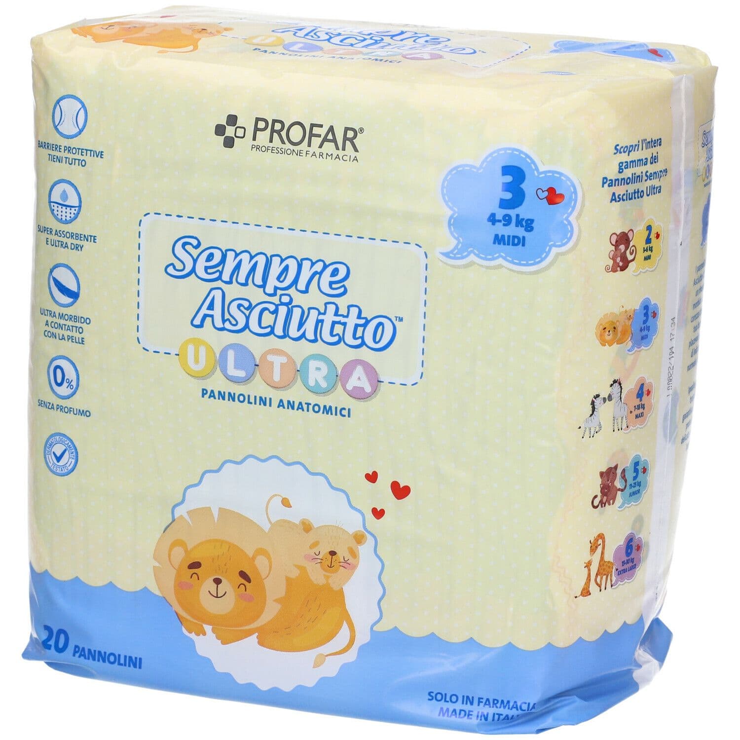 PROFAR® Sempre Asciutto Ultra 20 pz Pannolini