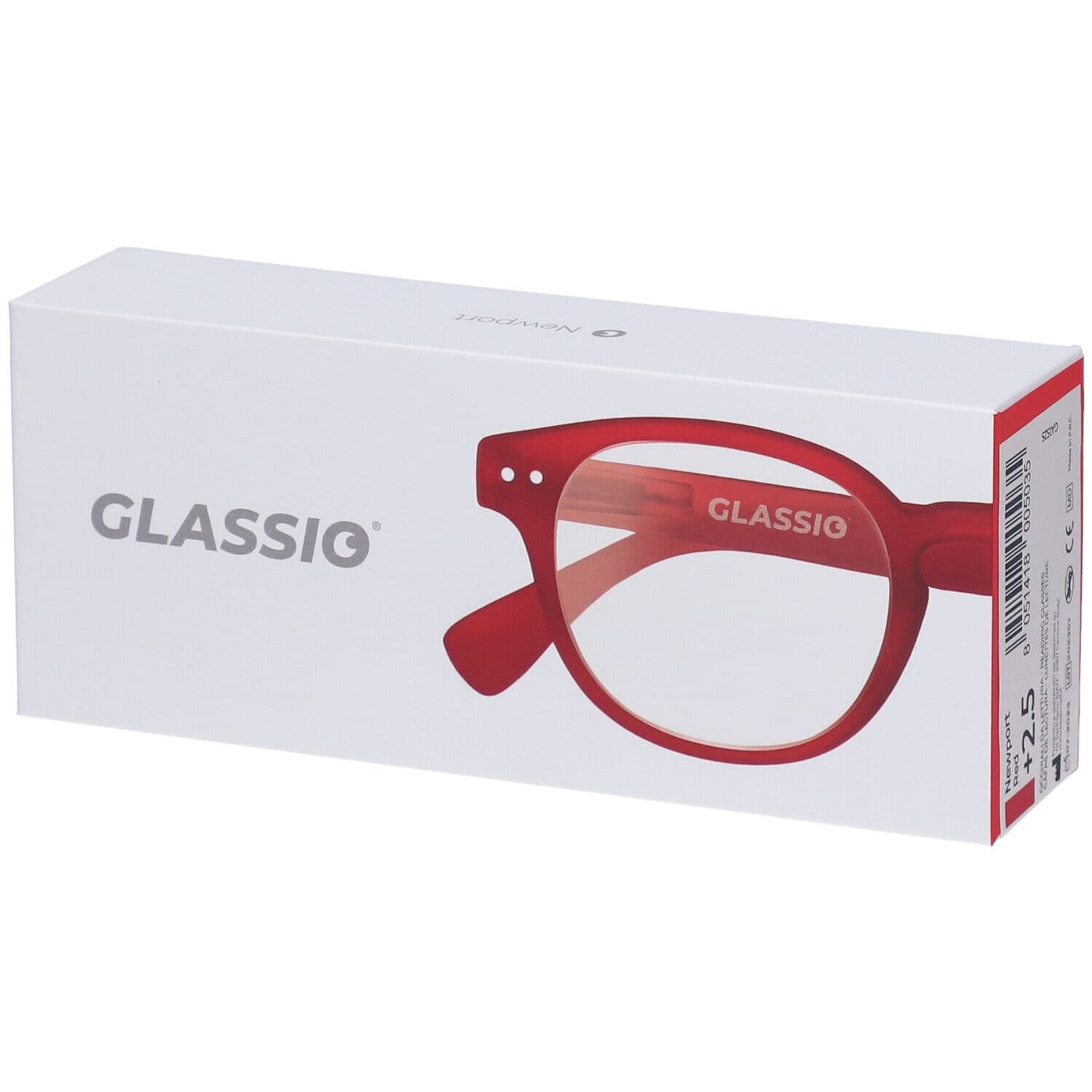 Occhiali da Lettura Glassio Newport Colore Rosso Gradazione +2,5 1 pz 
