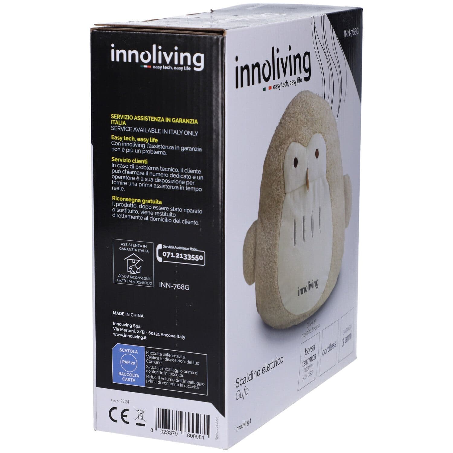 Innoliving Scaldino Elettrico Gufo 1 pz Cuscino riscaldante view 2