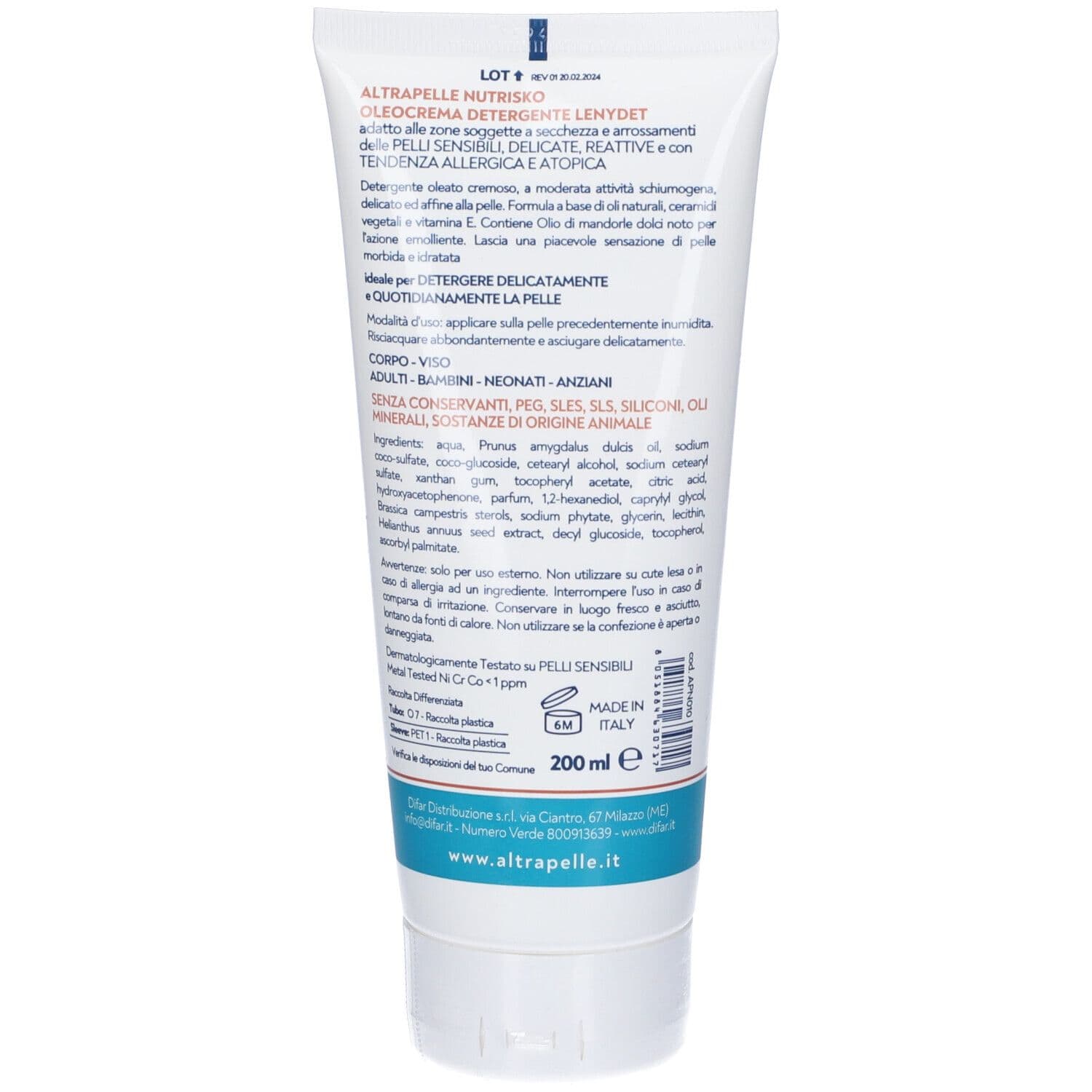 Altrapelle Nutrisko Oleocrema Detergente Lenydet 200 ml 200 ml Deterge view 2