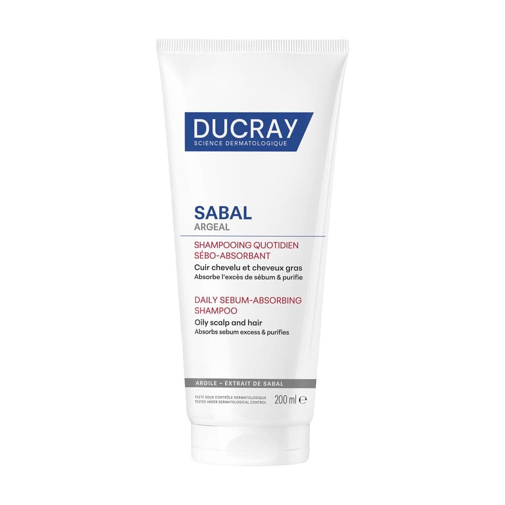 Ducray Sabal Argeal Shampoo trattante seboriduttore, Riduce il sebo in