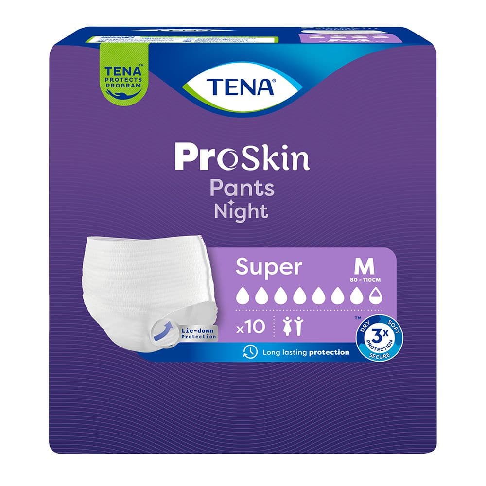 TENA Pants Night M, mutandine assorbenti per incontinenza 10 pz Pannol