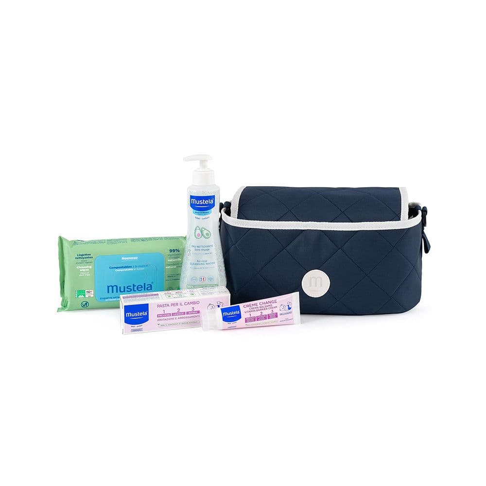 Mustela Organizer Passeggino Fluido Detergente + Salviette + Pasta Per