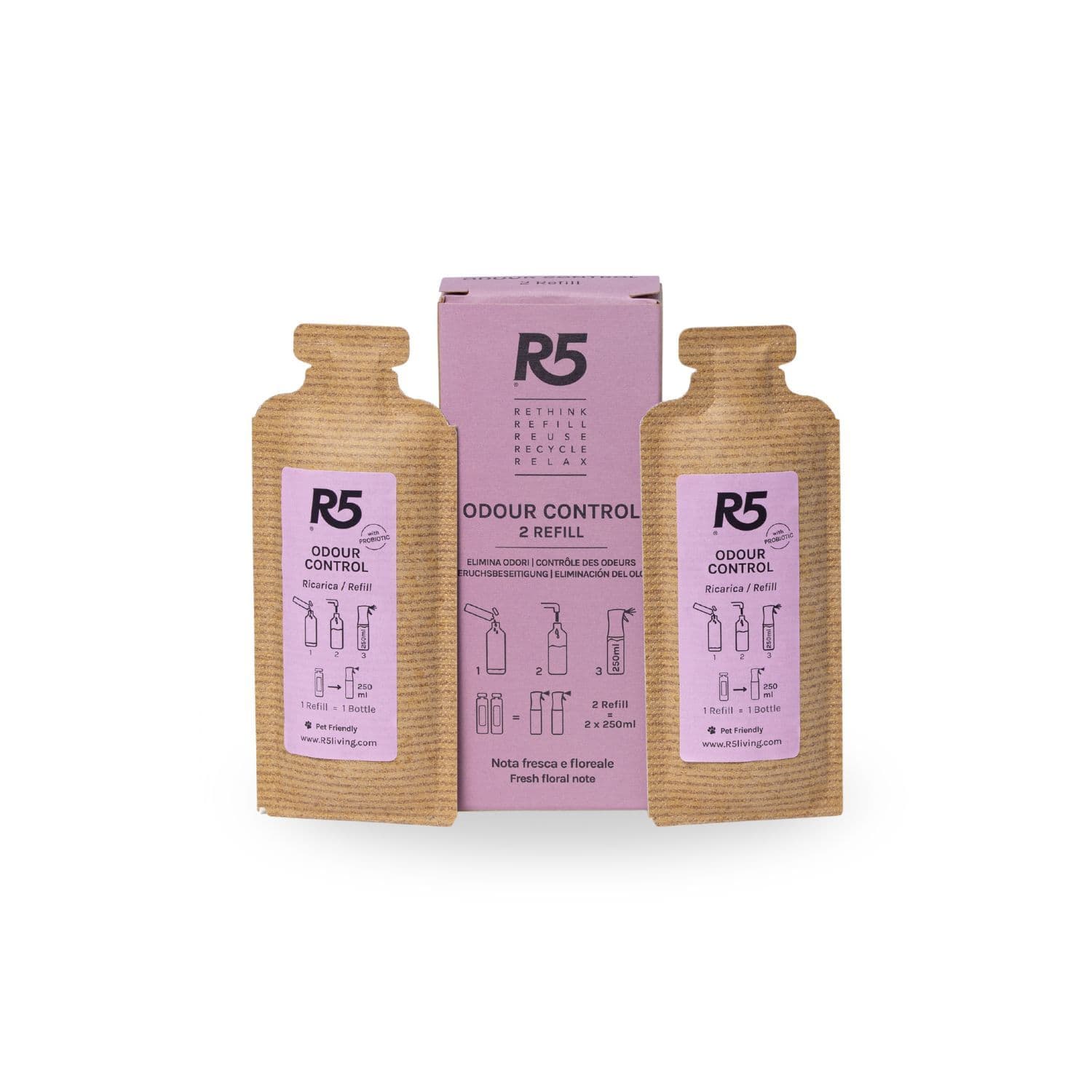 R5 Refill Odour Control , Neutralizza Cattivi Odori, Fragranza Fresca,
