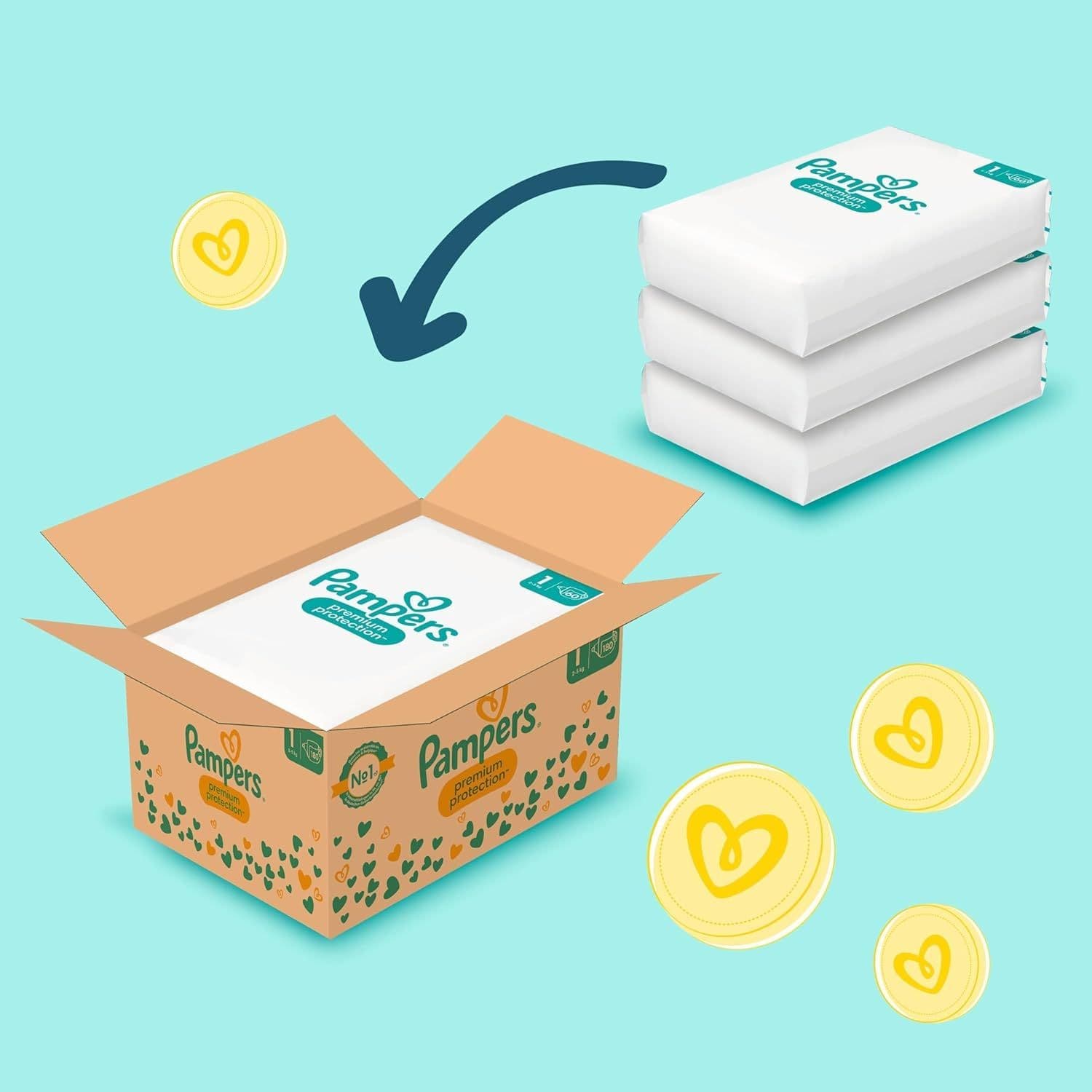 Pampers Pannolini taglia 1 (2-5kg) Protezione Premium 180 pz Pannolini view 2