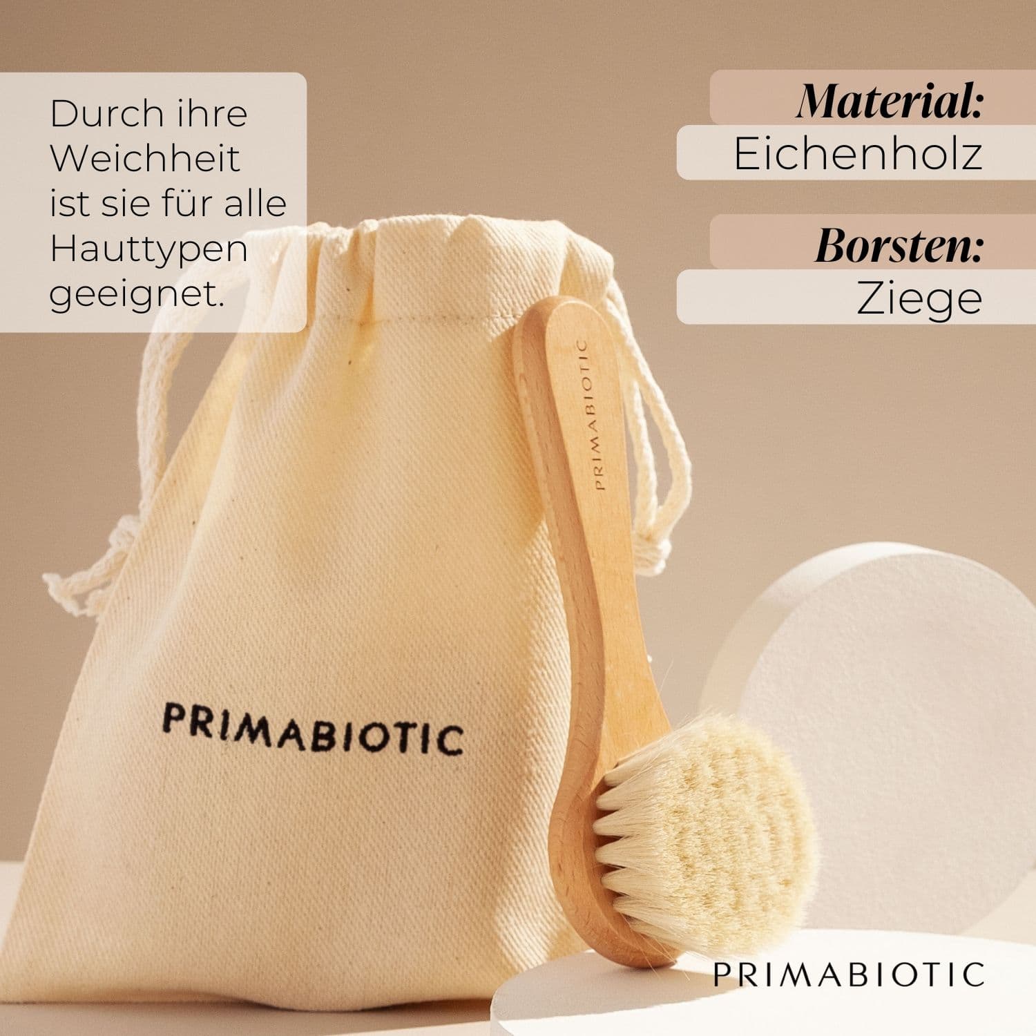 Primabiotic Spazzola per massaggio facciale con custodia, prodotto eco view 2