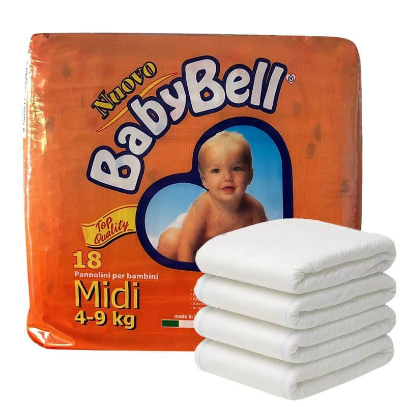Baby Bell Pannolini Midi per bambini dai 4 ai 9 kg 180 pz Pannolini