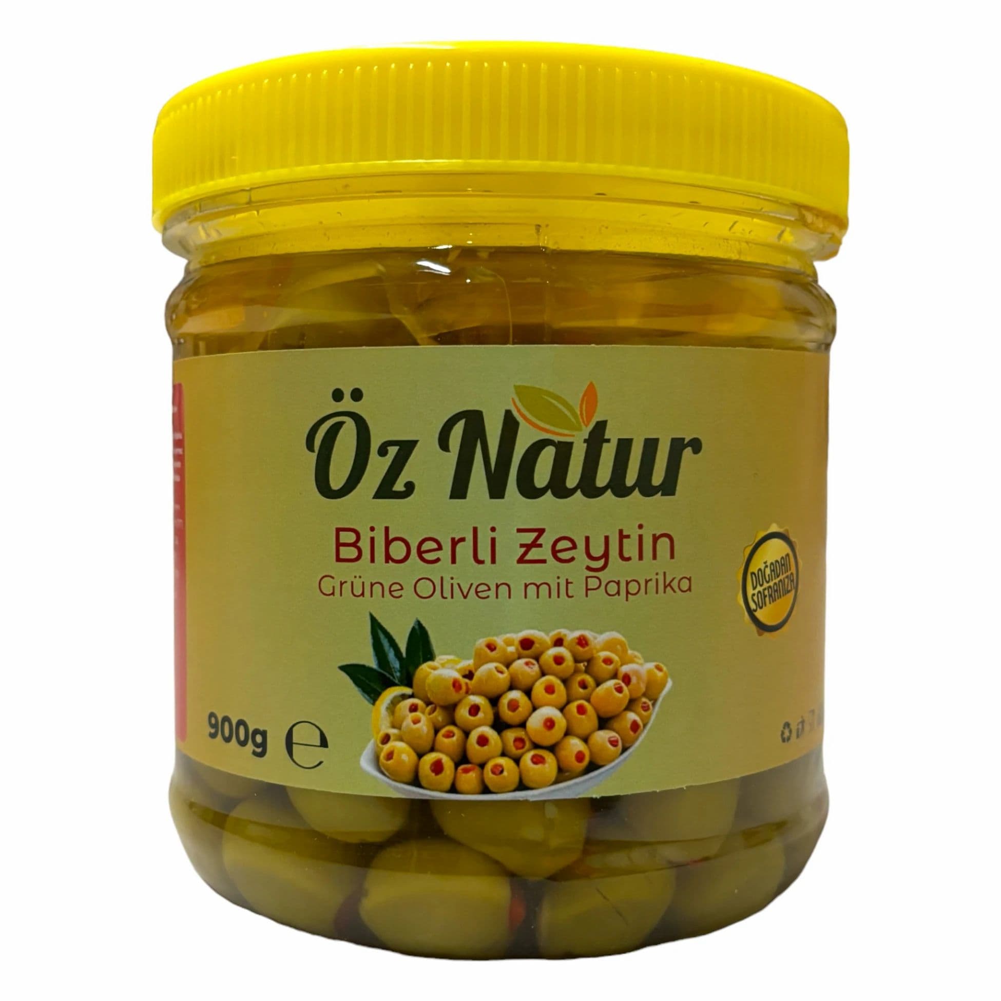 Öz Natur | Olive Verdi Ripiene con Paprika Rossa 0,9 kg