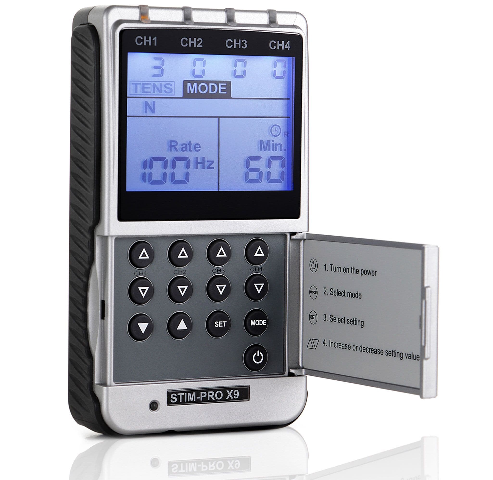 axion Dispositivo TENS EMS a 4 canali STIM-PRO X9+ con spray e set di  view 2