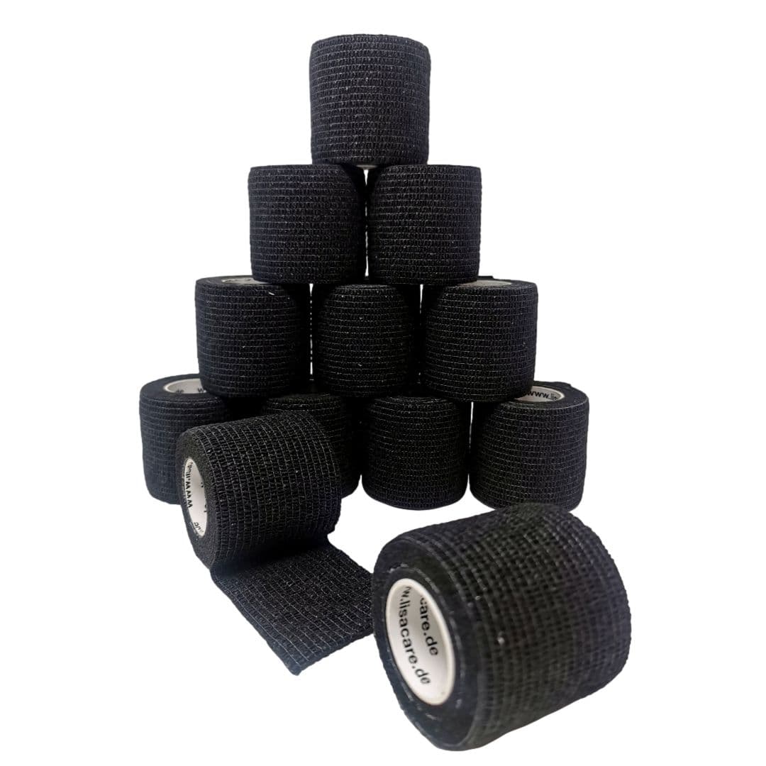 LisaCare bendaggio coesivo senza lattice 5cm - nero 12 pz Bendaggio/i