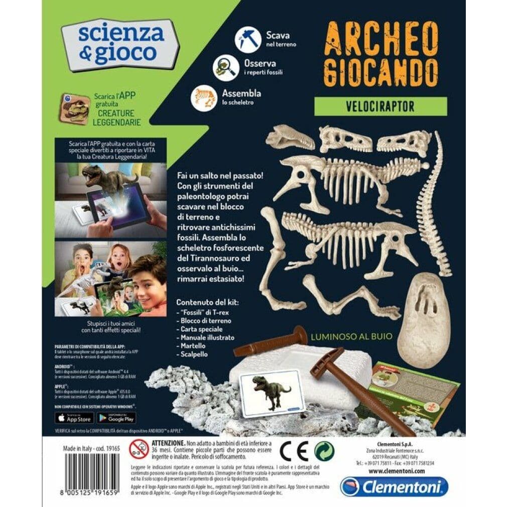 clementoni Science & Games ArcheoFun: Velociraptor 1 St