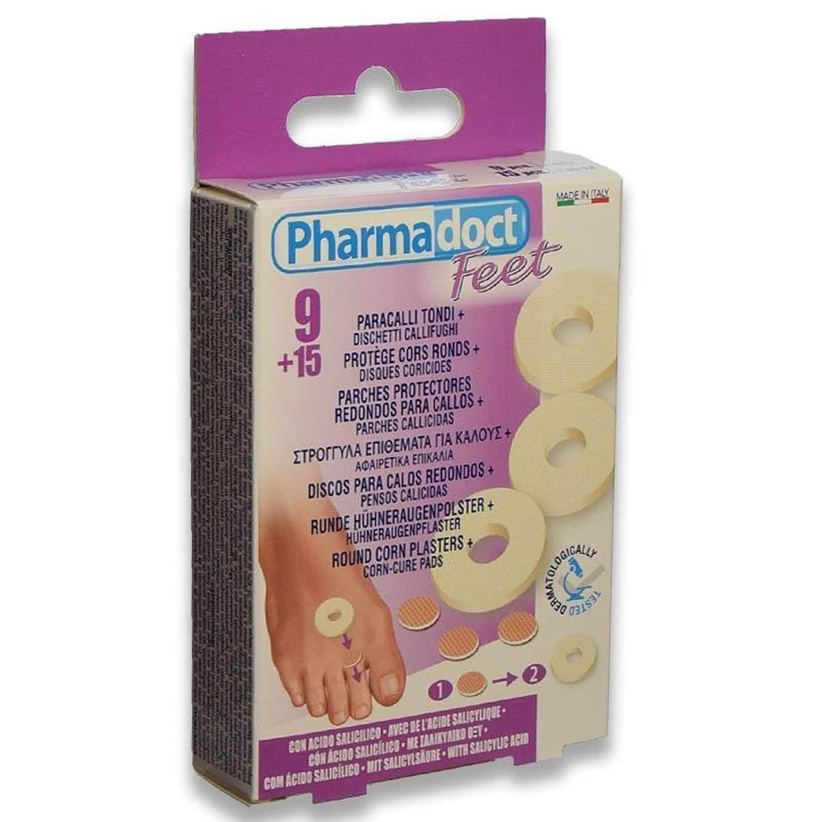 Pharmadoct piedi paracalli rotondi in lattice 9pz + 15 dischetti 1 St