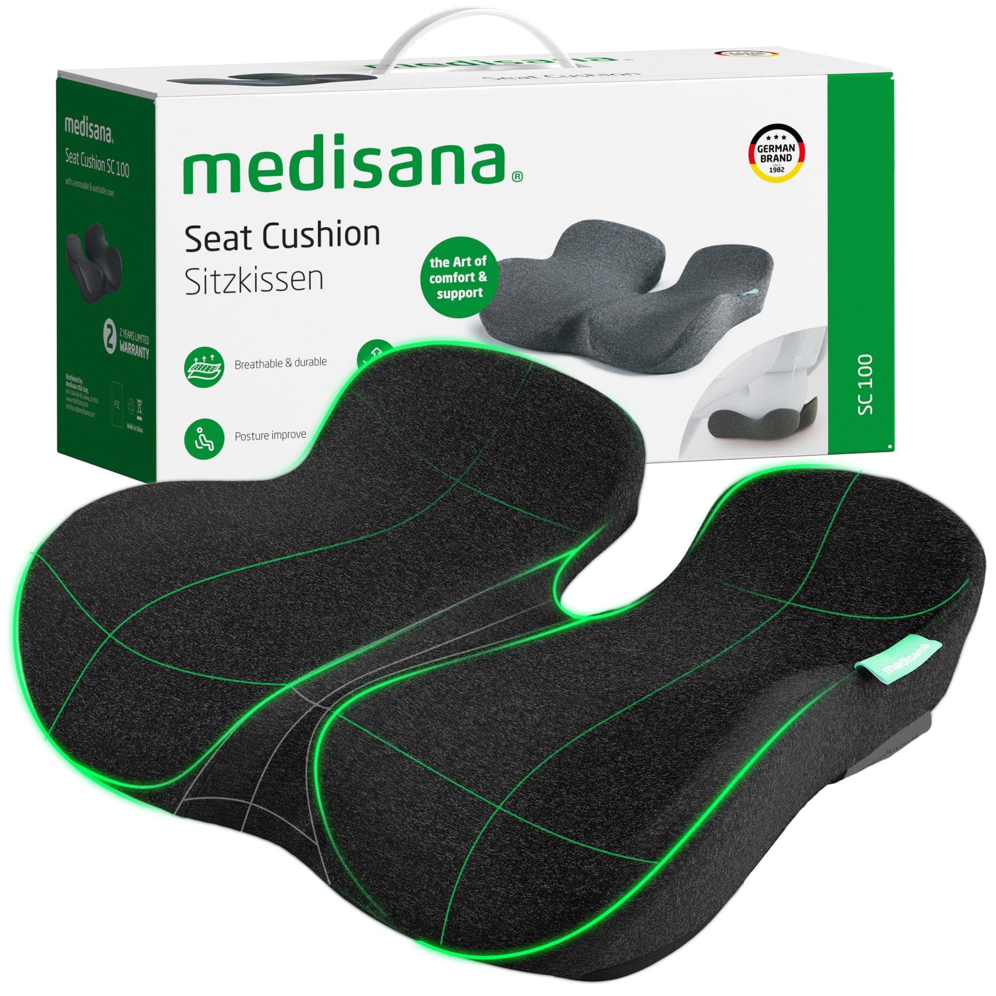 medisana MC 100 Cuscino da seduta ergonomico ortopedico - Cuscino per  view 2