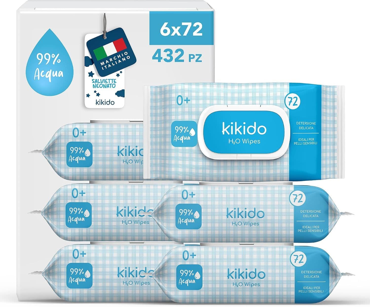 Kikido Salviette Neonato Acqua Senza Profumo 6 St