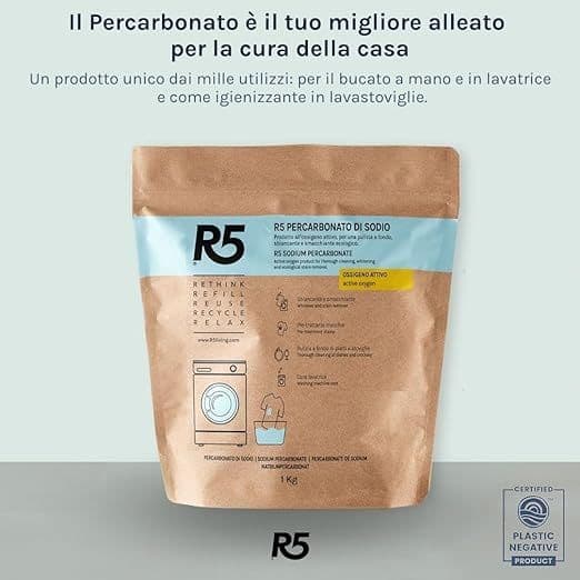 R5 Percarbonato di Sodio Polvere 500 g, Sbiancante, Smacchiante, Ecolo view 2