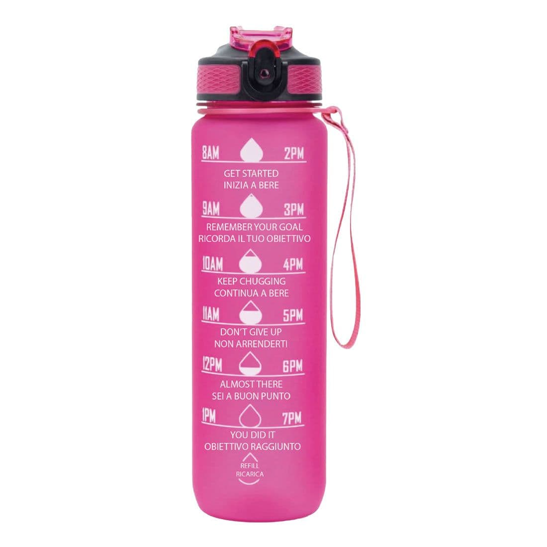Borraccia Motivazionale 1 litro - rosa fuxia 1 St
