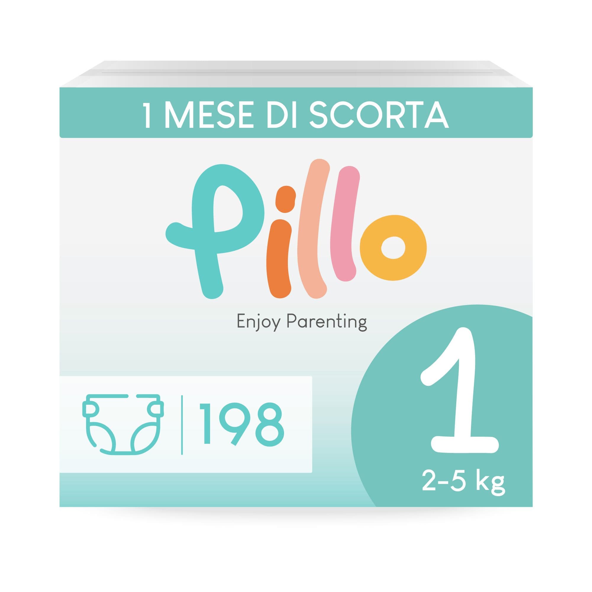 Pannolini Pillo Taglia 1 Newborn 2-5 Kg 198 St