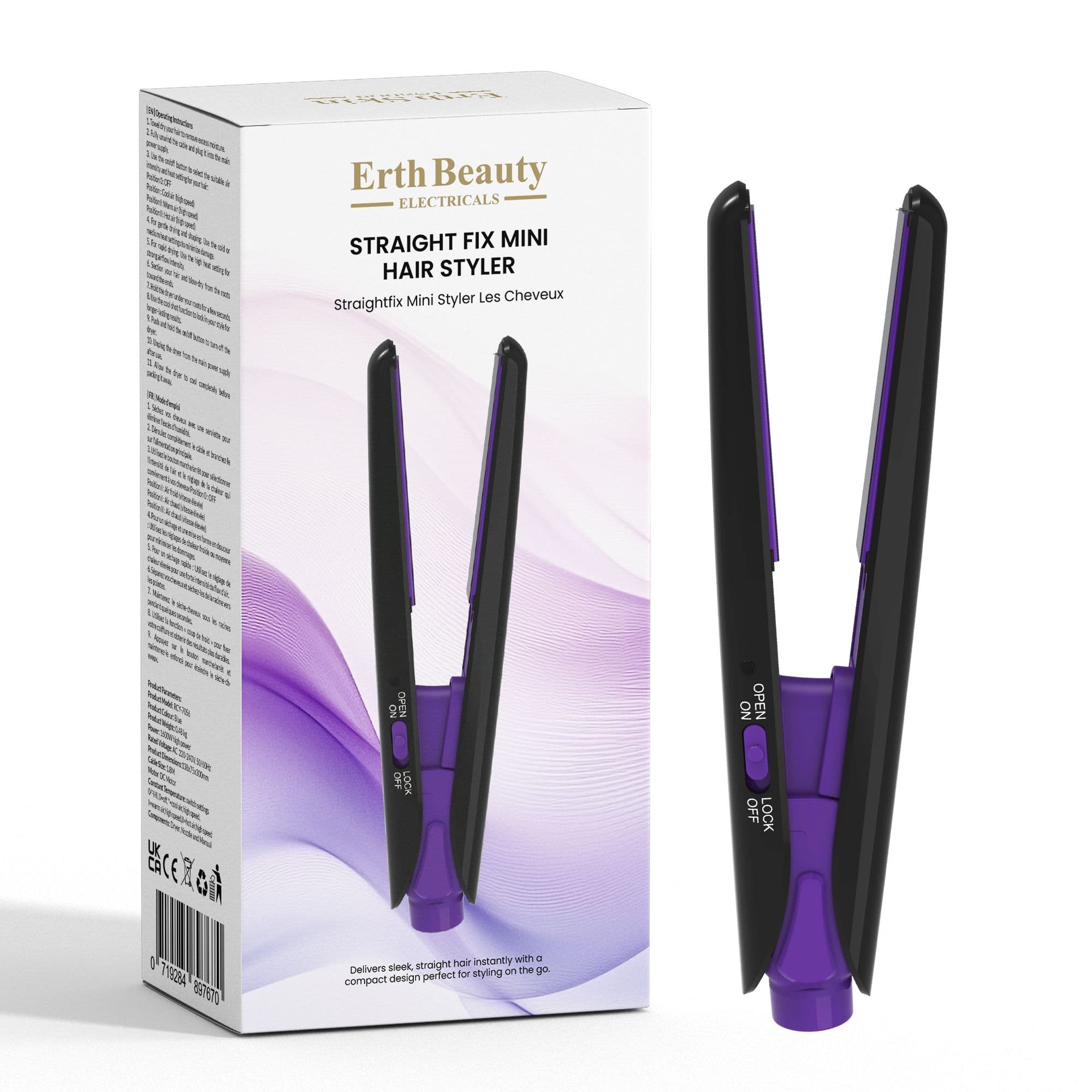 ErthSkin London  Mini Stilo Per Capelli Straight Fix Nero 1 St