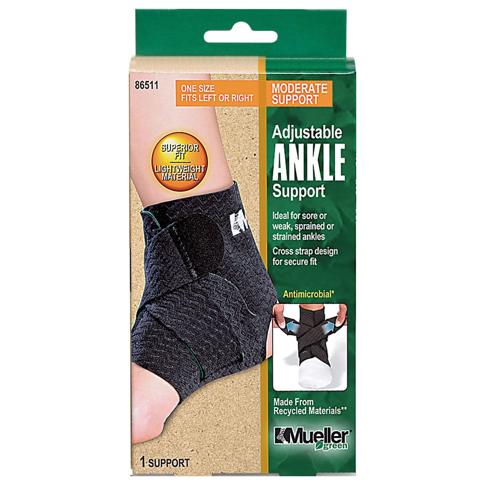 Supporto per caviglia regolabile Mueller Greenline 1 St