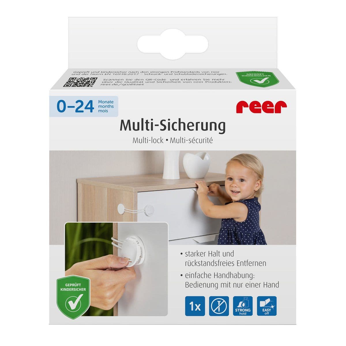 reer Multi-blocco per armadi e cassetti, colore bianco 1 St
