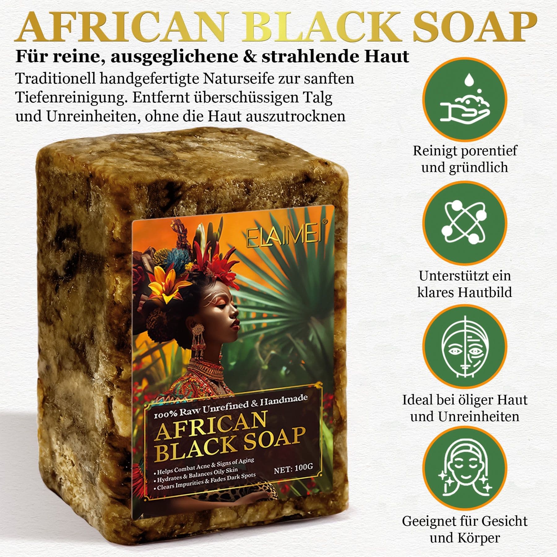 Aliver Sapone nero africano naturale per la cura della pelle 2x100 g S view 2