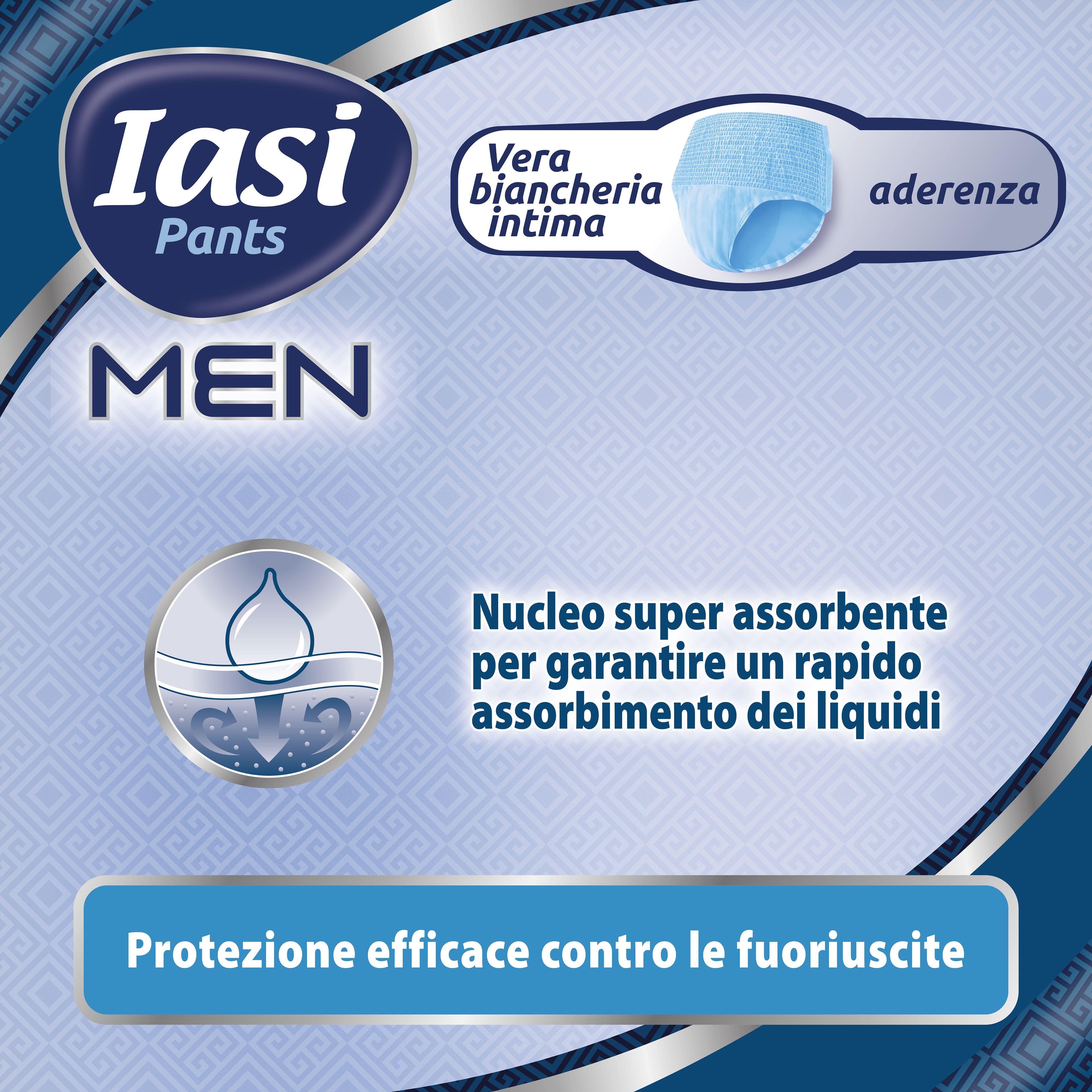IASI Pants MEN, 48 Boxer Assorbenti monouso per Perdite Urinarie, Tagl view 2
