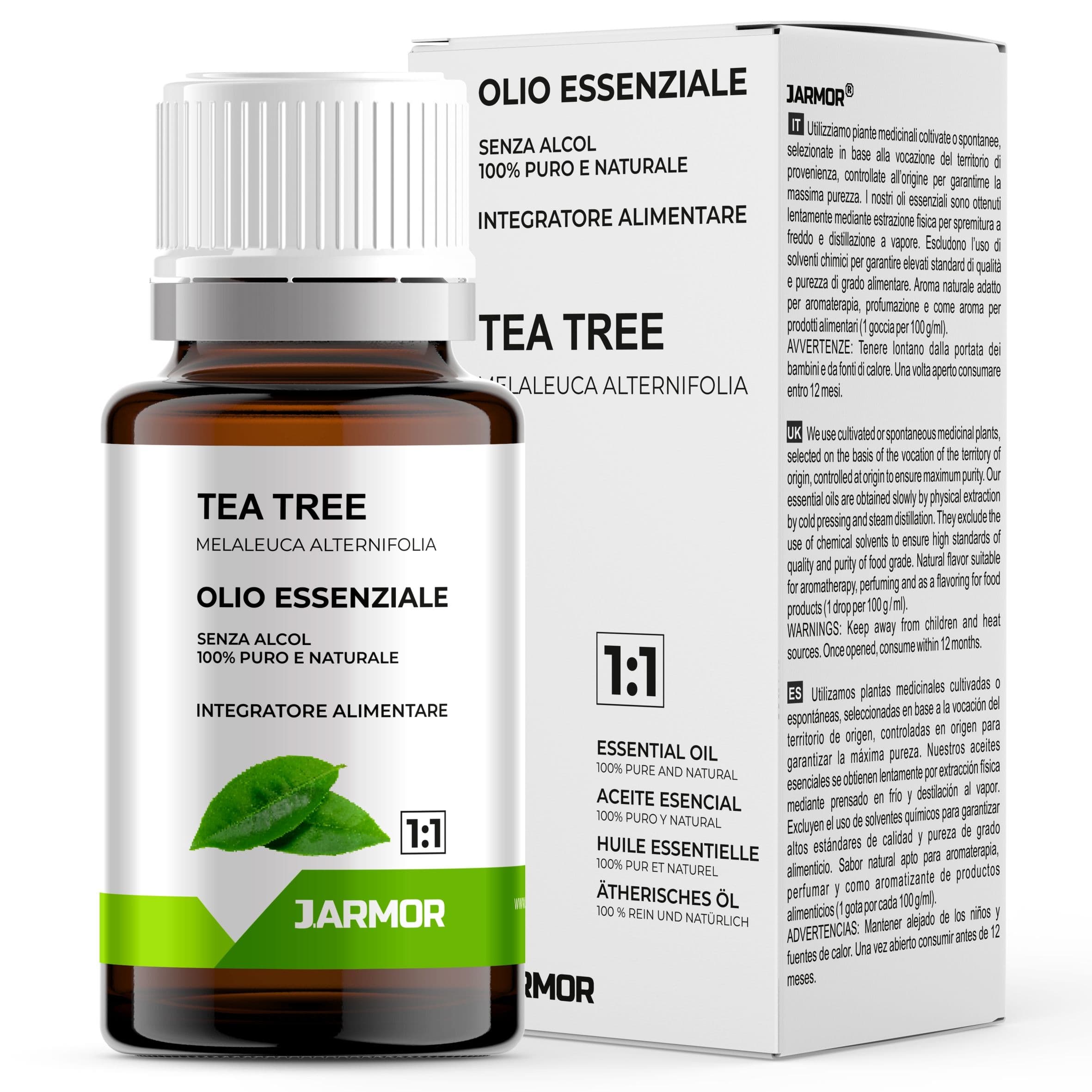 Olio di Tea Tree 10ml Puro 100% | Melaleuca Alternifolia Per Pelle, Ca
