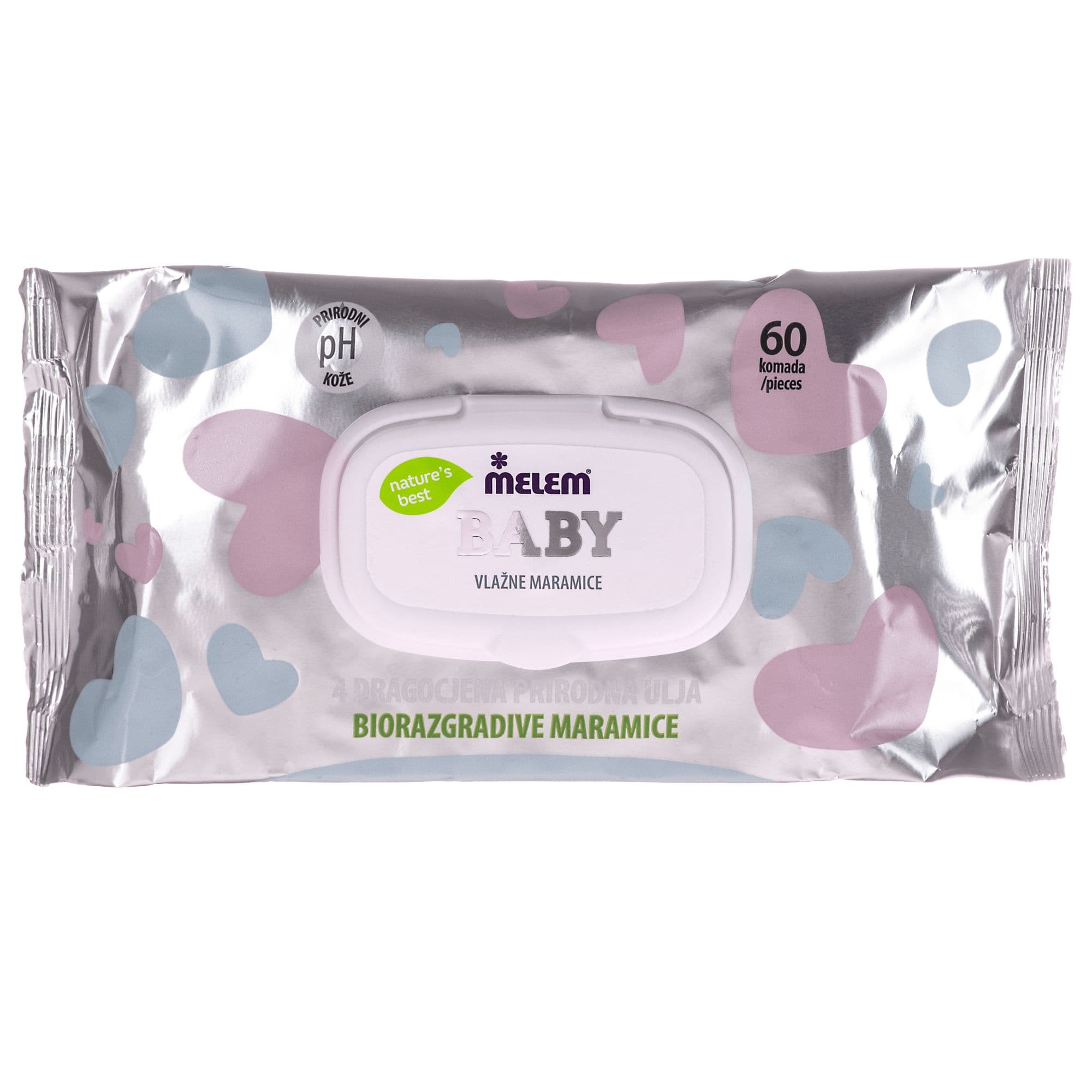 Melem Salviettine umidificate per neonati – 100% biodegradabili, confe