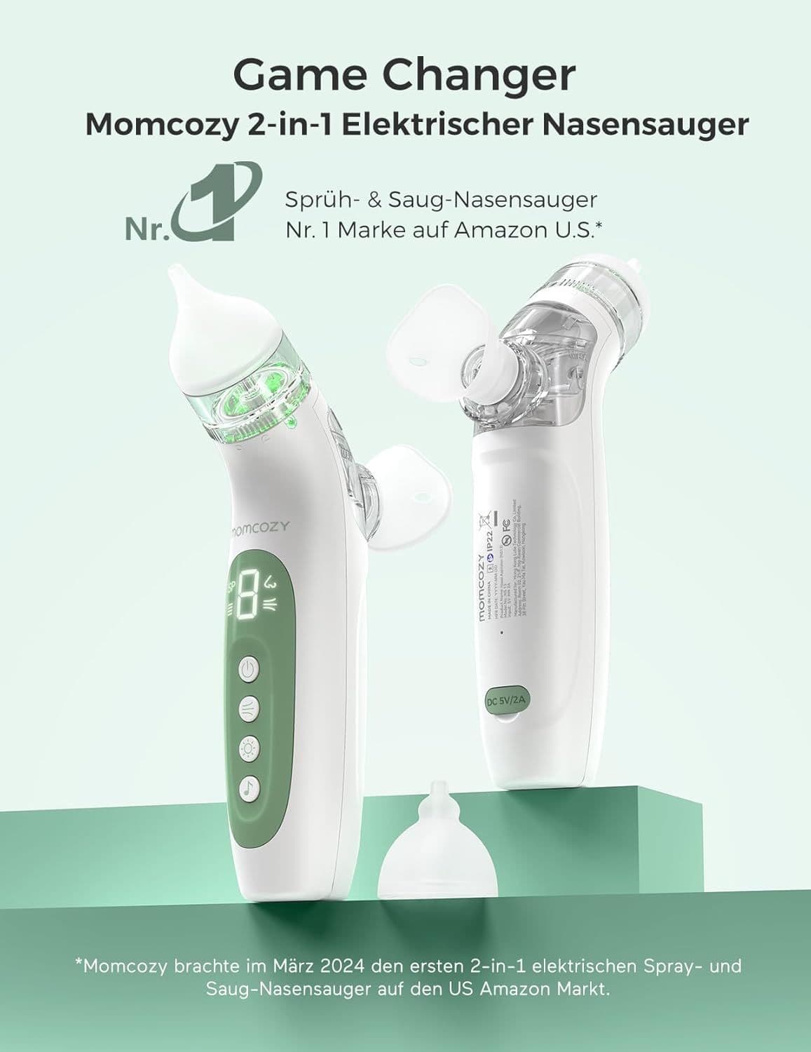 Aspiratore nasale elettrico per bambini Momcozy BreezyClear 1 St view 2