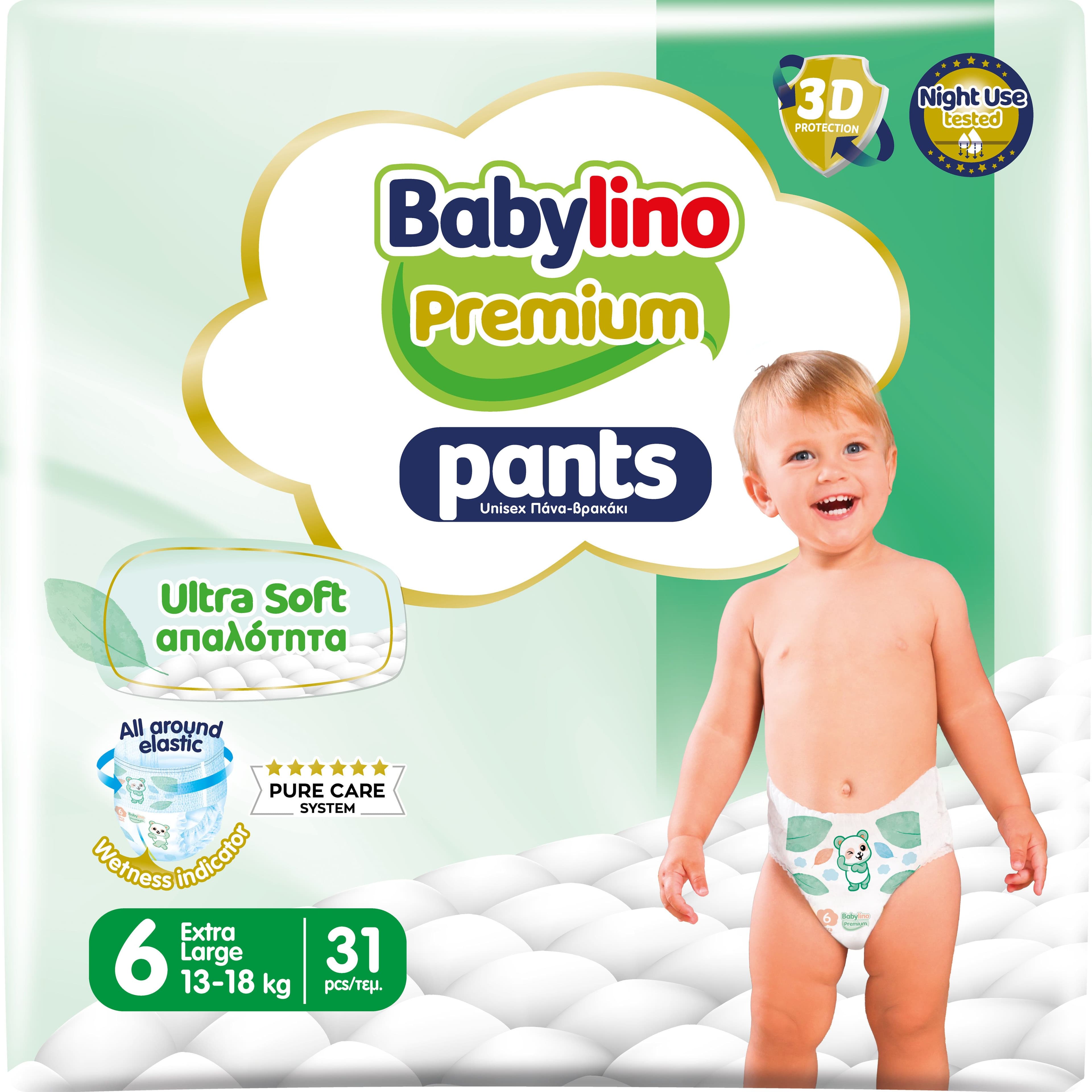 Babylino Premium Pants, Pannolini a mutandina Taglia 6 ULTRA SOFT, XL 