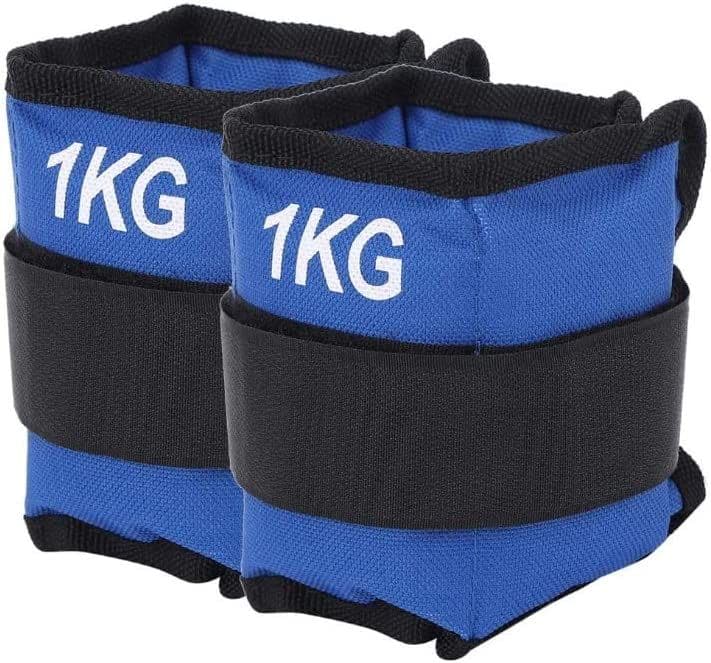 FFitness Coppia Pesi per Caviglie e Polsi da 1 Kg Regolabili a Strappo