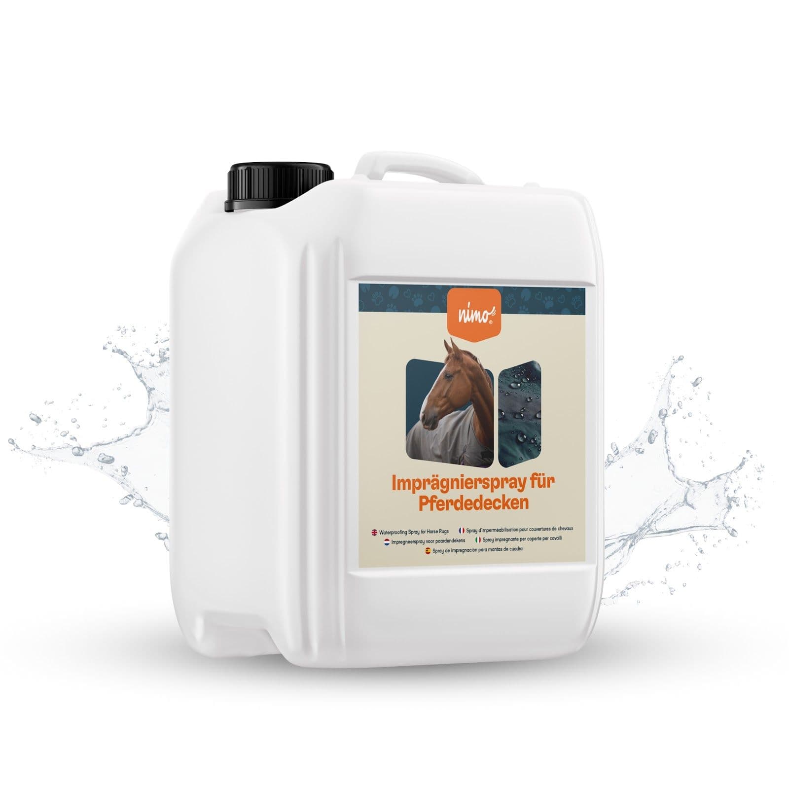 nimo® spray impregnante per coperte per cavalli 5 l